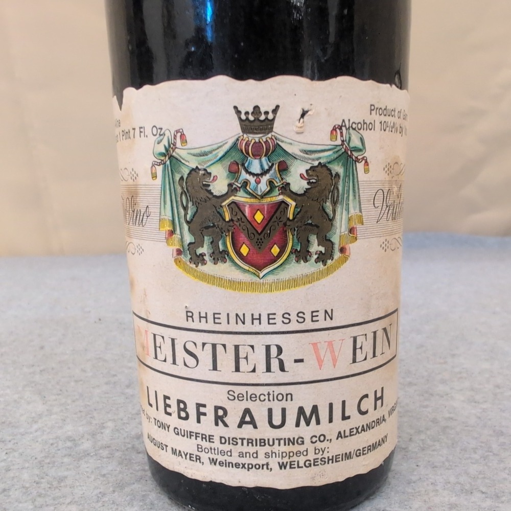 Vintage 1960's Meister Wein Liebfraumilch Rhine Stonewear Wine Bottle‎ Germany - Picture 2 of 8